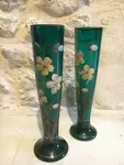 Pair of enameled vases 1900