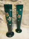 Pair of enameled vases 1900