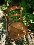 Pair of old straw armchairs