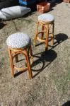 Pair of rattan stools
