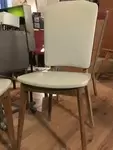 Pair of vintage chairs in white skai
