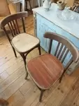 Pair of wooden bistro chairs