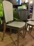 Pair of vintage chairs in white skai
