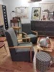 Pair of designer armchairs 