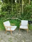 Pair of Thonet Boomerang armchairs 
