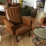 Pair of vintage skai armchairs