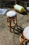 Pair of rattan stools