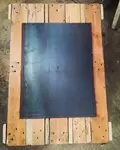 Pallet coffee table and steel plate