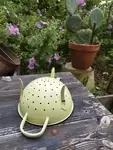 Yellow enamel colander 