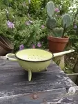 Yellow enamel colander 