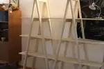 Patinated wood folding shelf