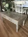Patinated wooden coffee table