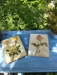 Painting on wood Roses