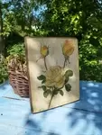 Painting on wood Roses