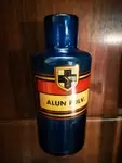 Pharmacy jar blue glass alum pulv