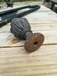 Pine cone staircase ball 