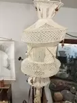 70s crochet ceiling light
