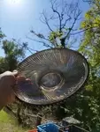 70s smoked glass dish 