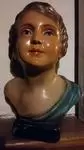 Polychrome little girl bust
