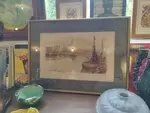 Port of Royan charcoal and watercolor 