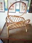 60s rattan magazine rack