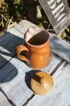 Glazed stoneware milk jug