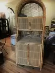 Rattan library shelf