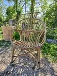 Rattan shell armchair