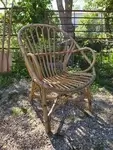 Rattan shell armchair