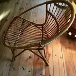 Rattan shell armchair