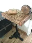 Reclaimed wood console and bistro legs