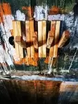 Reclaimed wood wall lamp