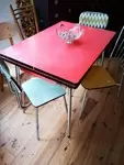 Red formica table