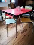Red formica table