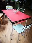 Red formica table