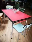 Red formica table