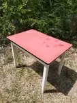 Red formica wood table
