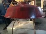 Red patina enameled lampshade