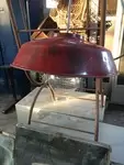 Red patina enameled lampshade