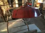 Red patina enameled lampshade