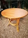 Round rattan coffee table