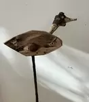 Driftwood and wood bird sculpture