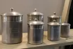 Series of art deco aluminum spice jars