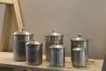 Series of art deco aluminum spice jars