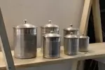 Series of art deco aluminum spice jars