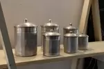 Series of art deco aluminum spice jars