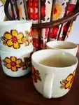 Set of four coffee cups