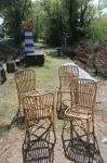 Set of four rattan chairs