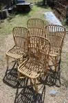 Set of four rattan chairs
