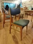 Set of mid-century black leatherette chairs